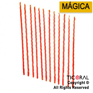 VELA 2327 IRREGULAR MAGICA 16 CM NARANJA FLUO x 12